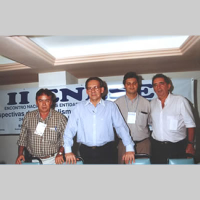 Econ. Paulo Hermance Paiva, Econ. Edson Roffé Borges e Econ. Edivaldo Carvalho no II ENESE em 2002